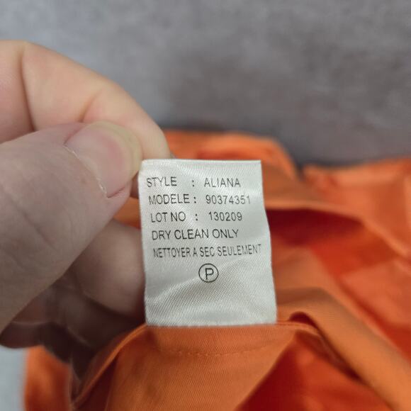 Theory Orange Belted A Line Pleated Skirt Size 6 - Picture 5 of 5